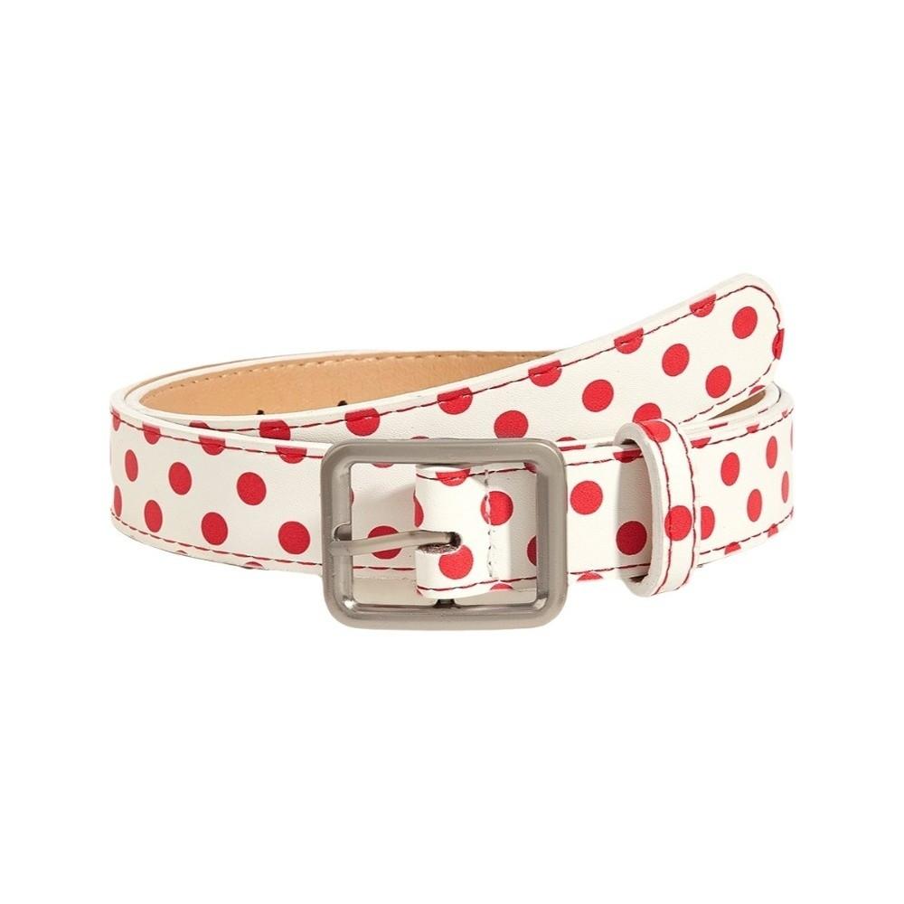 Pin Buckle Women's Belt Y2K Leather Waist Belt Fashion Polk Dot Belt Streetwear