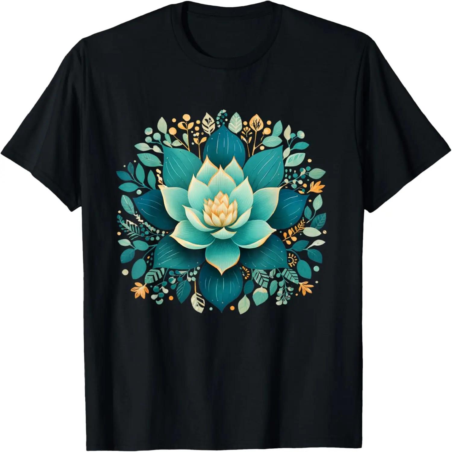 

Elegant Lotus Flower for Yoga Fans Floral Aesthetic Design T-Shirt XXXXXL чорний