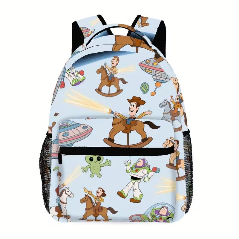 Mochila Estampada, Mochila Escolar Fofa de Desenho Animado, Mochila Grande Capacidade para Alunos do Ensino Fundamental II e Médio