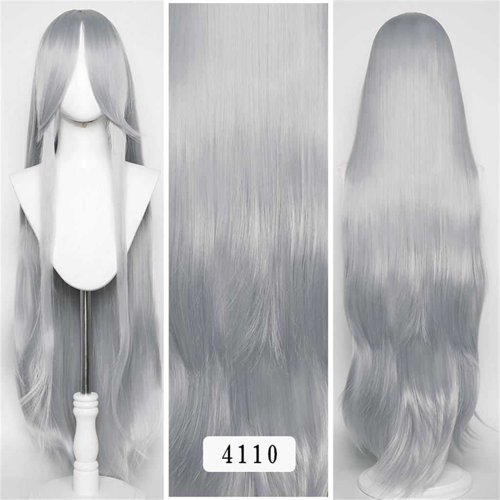 Parrucca Cosplay Lunga Dritta 100CM Multicolore Rosa Biondo Nero Parrucca Costume Anime Parrucca Cos Sintetica Universale Parrucca per Uso Quotidiano Feste