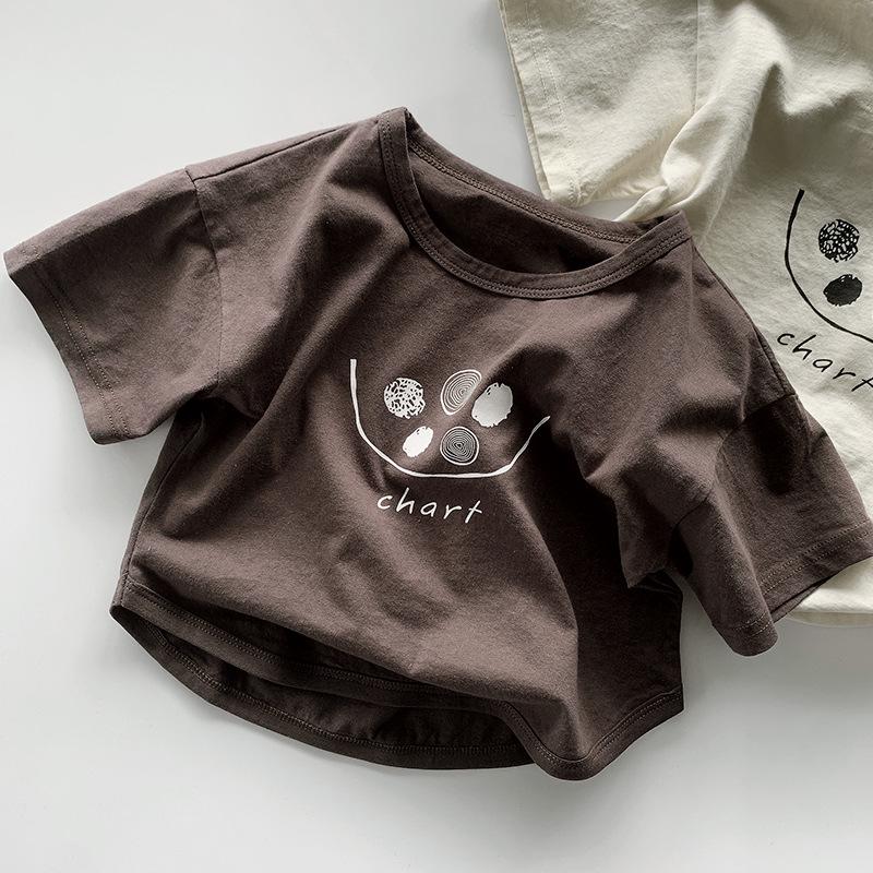 Children's Summer Thin Cotton T-Shirt - Korean Style, Short Sleeve, Trendy Design for Toddlers (3+), Boys & Girls