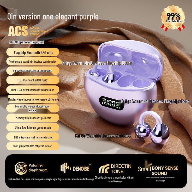 2025 Wireless Bone Conduction Clip-on Headphones: Binaural, High-Value, Super Clear Sound, Long Standby