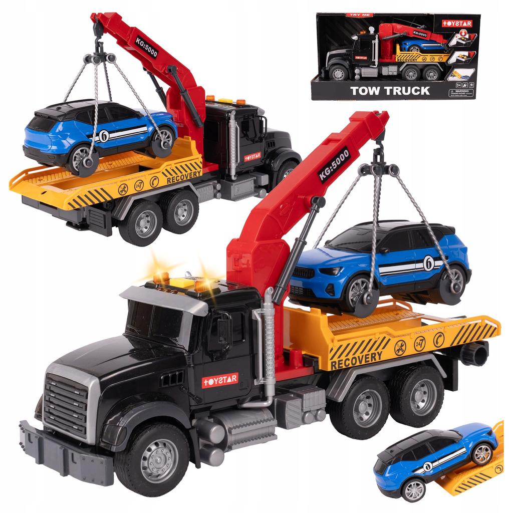 [PACZB] Tow Truck with Crane, LED Sound + Car Z3156