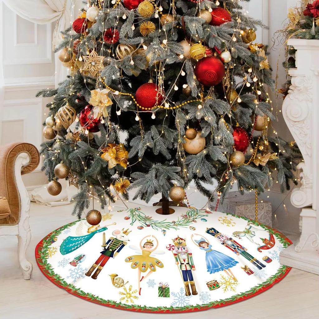 Nutcracker Christmas Tree Skirt Suitable For Home Christmas Indoor And Outdoor Decoration Christmas Tree Decoration