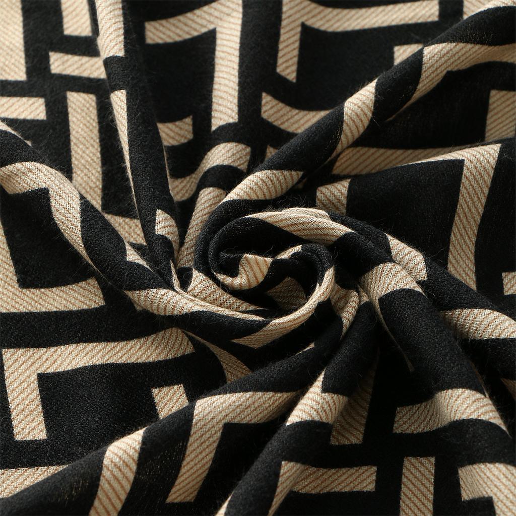 Fashion Linen Cotton Shawl For Women Luxury Color Blocked Scarf Winter Warm Blanket Bufanda Female Wrap Bandana Echarpe Poncho