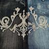 American Trendy Y2K Harajuku Retro Pattern Embroidery Washed Blue Jeans Women's Street Fashion Slim Pants
