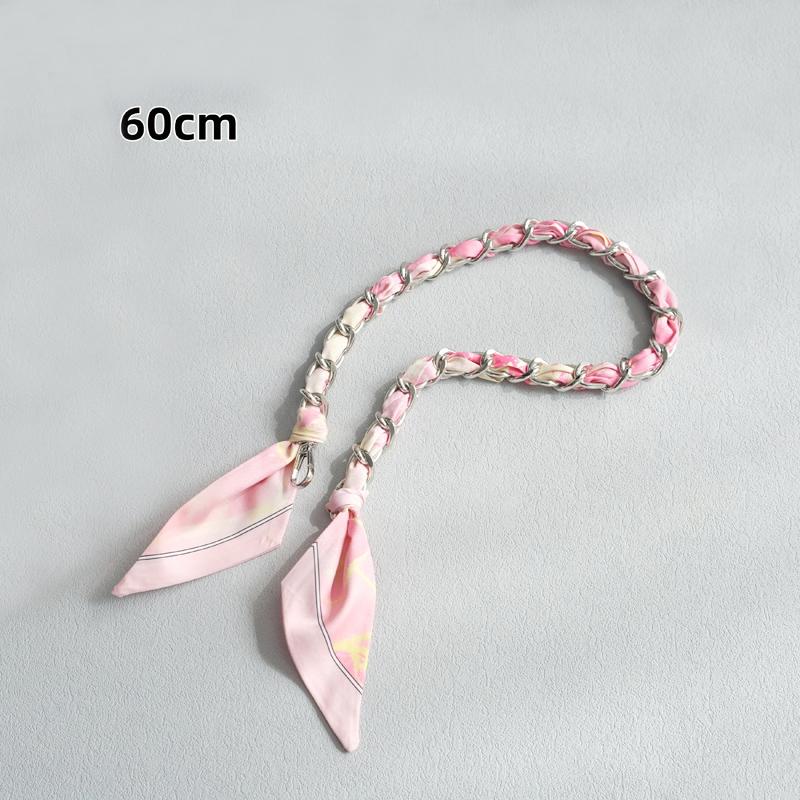 

Новий модний бренд жіноча сумочка аксесуар ланцюги знімний квітковий принт золото срібло металевий шовковий плечовий ремінь жінки DIY ланцюг сумка ручки 60CM рожевий