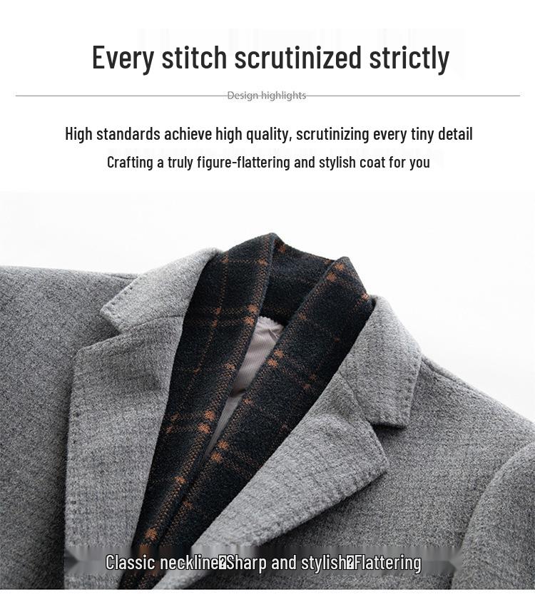 Men's Stylish Double-Sided Cashmere Coat: Modern Lapel Wool Jacket for Young and Middle-Aged