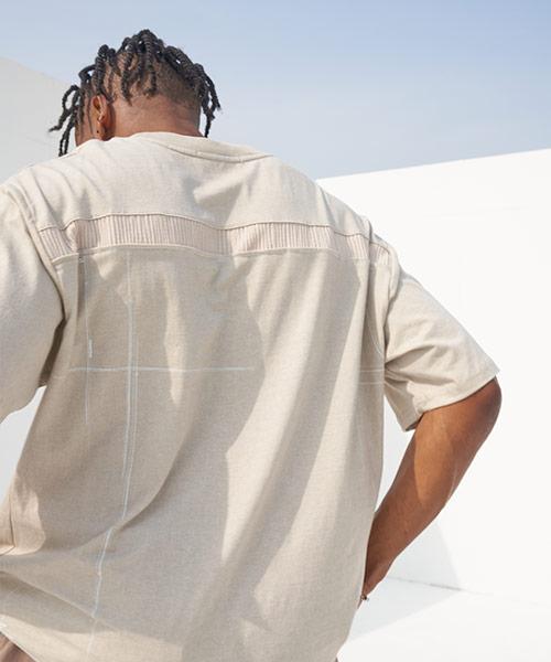 Tener Pigment Back Point Printed Boxy T-Beige Beige/Free