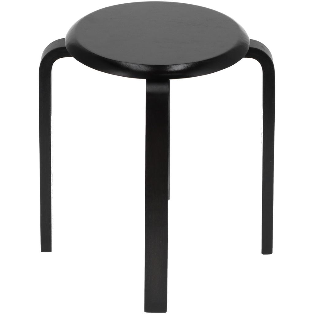Bar Stool Anti Slip Bent Wood Stacking Chair Stackable Stool for Kitchen Office Party(Black )