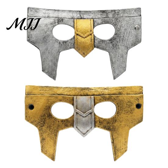 Warrior Role Play Mask Halloween Medieval Armor Mask, Cosplay for Party, Vintage Helmet Wide Field of View Style Masquerade Prop Comic Con Party