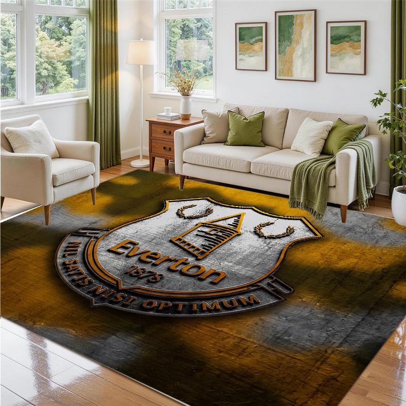 Covor din Catifea Cristal cu Design Fotbalistic Everton Covoraș Decorativ Moale pentru Dormitor Intrare