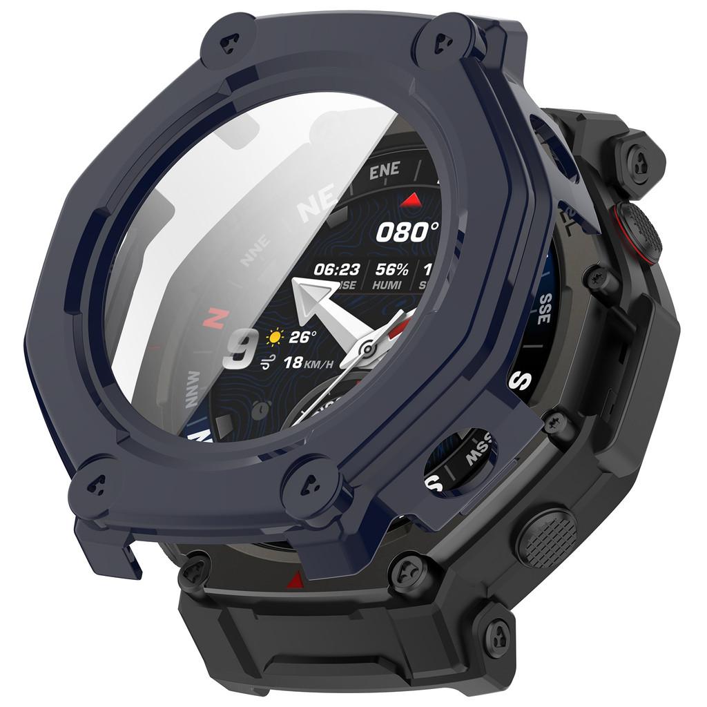 PC Case+Tempered Galss For Amazfit T-rex3 Pro SmartWatch Strap Cover bumper for Huami Trex3Pro 48mm Screen Protector Shell