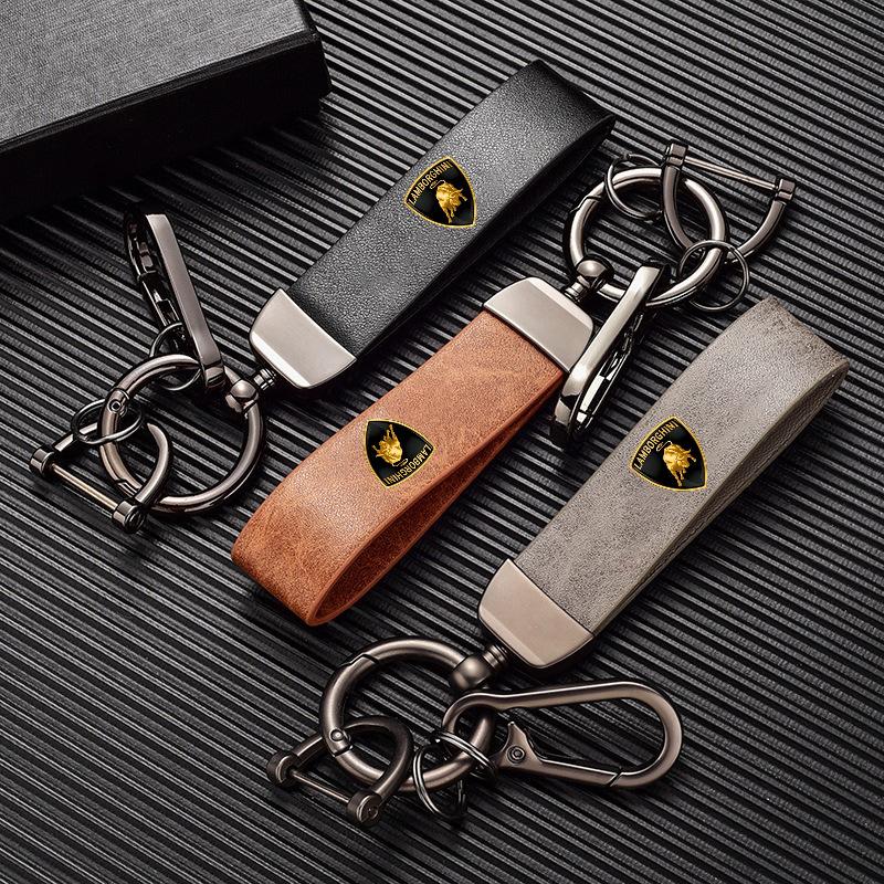 New Car Key Rings Suede Keychain Auto Keyrings Holder For Lamborghini Urus Huracan Aventador Premium Key Chain Accessories