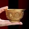 Engraving Buddhism Bowl Handicraft 8.7 CM Bronze Eight Auspicious Tibetan Holy Water Cup Tantric Bowl Altars Indoor Decorative