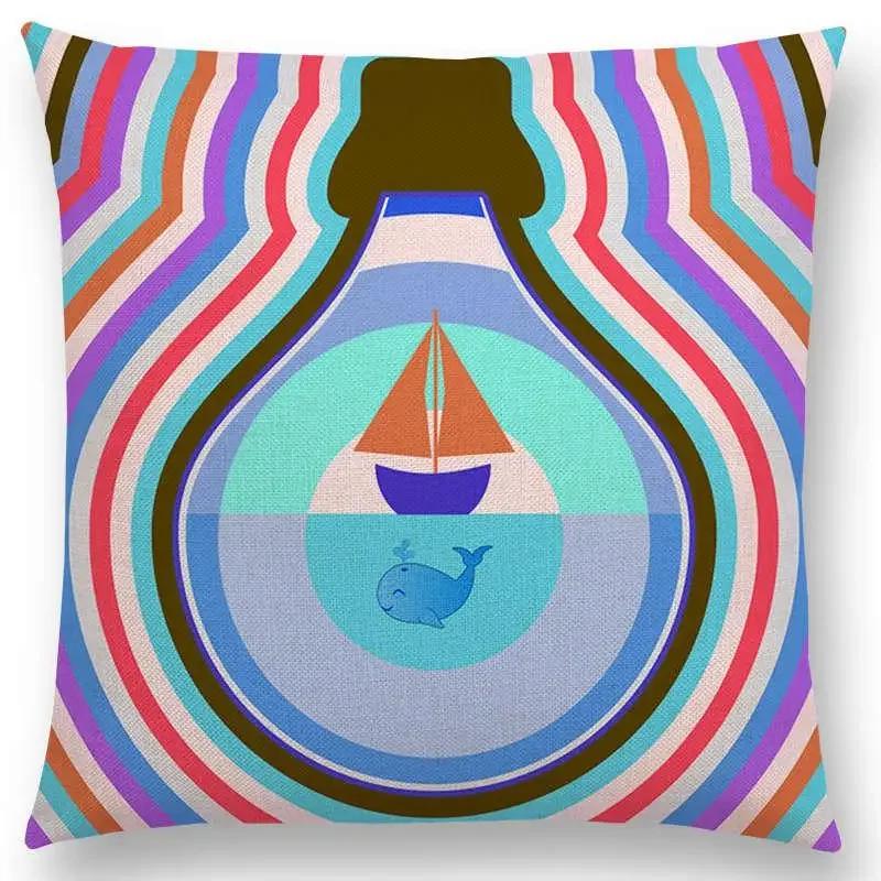 Newest Floral Sofa Pillow Case Geometric Landscape Tropical Joy Mandala Flowers Squares Arrow Cushion Cover