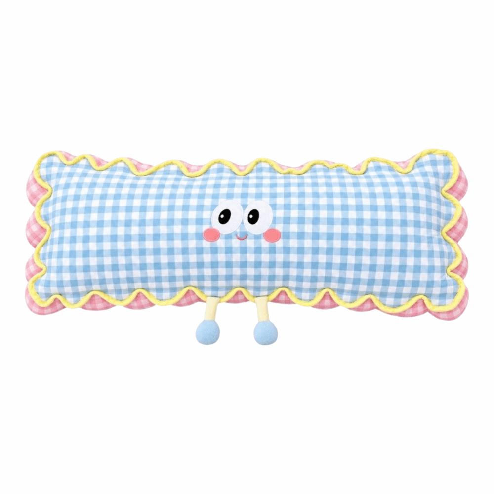 Plaid Pattern Leg Clamp Pillow Cartoon Print Side Sleeping Pillow Soft Long Body Pillow  Bedroom