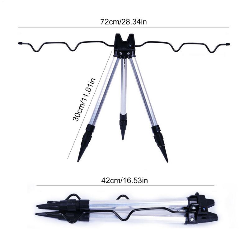 Fishing Rods Stand Tripod Holder Telescopic Aluminum Alloy Fishing Pole Bracket 4 Groove Fishing Rods Holder Fishing Accessories