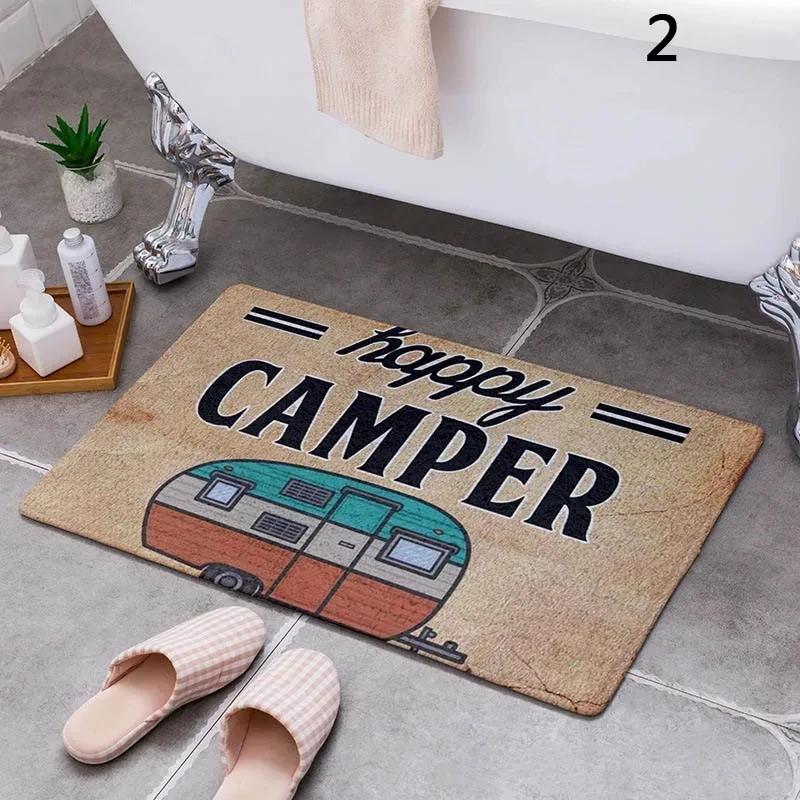Cartoon Camper Carpet Bathroom Entrance Doormat Bath Indoor Floor Rugs Absorbent Mat Anti-slip Kitchen Rug for Home Decorative
