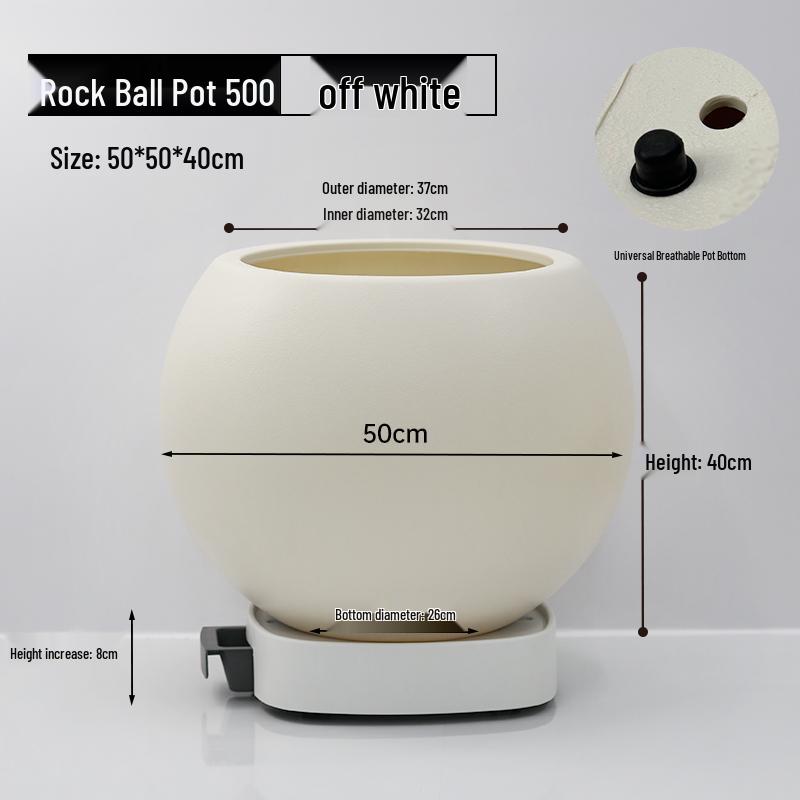 Nordic Spherical Resin Flower Pot - Versatile & Durable for Indoor/Outdoor Use, Large Diameter