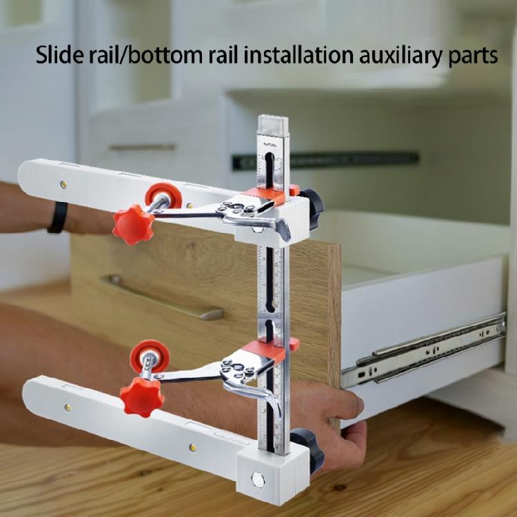 Multifunctional Cabinet Slide Jig Tool with Extendable Rail & Not Slip Grips Positioning Tool for Precise Alignment