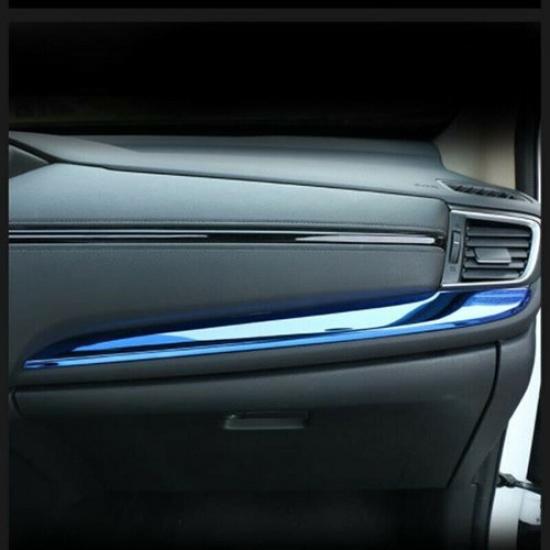 For Honda CR-V CRV 2017- Blue 2X Console Center Dashboard Stripe Cover Trim