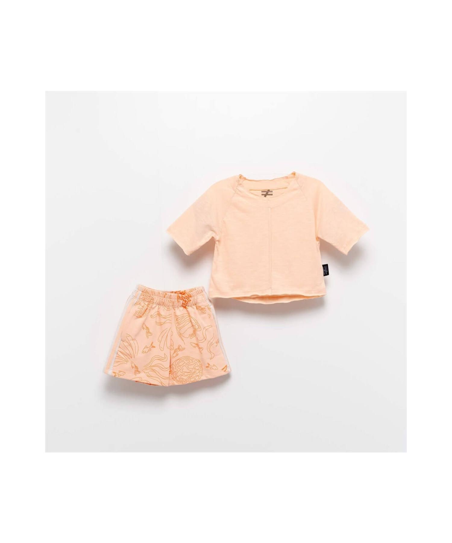 

Salmon Tie Shorts Set Miniropa