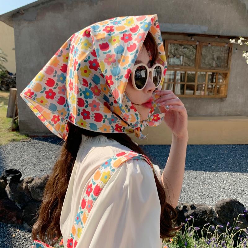 70*70cm Cotton And Linen Handkerchief Small Hair Scarf For Women Cute Plain Bag Scarfs Female Fashion Print Scarves For Women