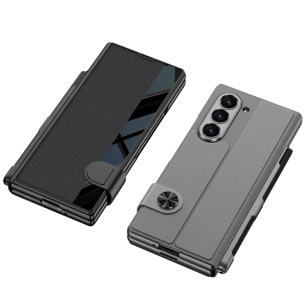 Samsung ZFold7 Mobile Phone Case Business Folding Screen ZFold6 Flip Cover Film Integrated with Pen Slot Leather Case