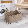 Woven Black Storage Baskets Shelf Tote Boxes Container with Built-in Handles for bedroom living room office kids room dressing room