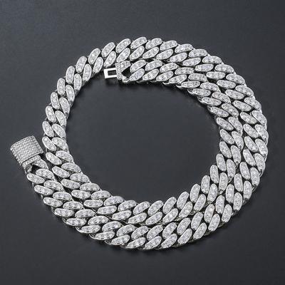 High Quality Custom 18K Gold Cuban Link Chains 12mm Diamond Iced Out Cz Miami Cuban Chain Hip Hop Necklace Mens Jewelry