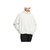 Adidas Met Fur Jacket With Embroidered Logo On The Back, Zippered Stand-Up Collar Women Outerwear White HM7102