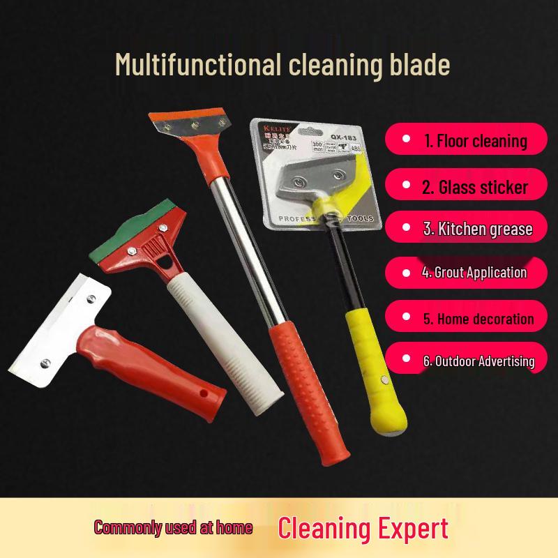 Multi-functional Cleaning Tool: Aluminum Alloy Scraper for Glass, Putty, and Grout Removal