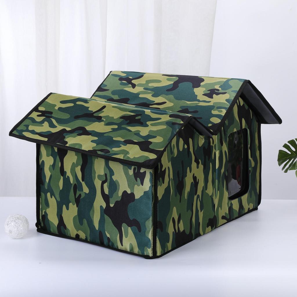 Waterproof Outdoor Cat House: Foldable, Removable, Washable, and Warm 4-Season Pet Villa Tent for Cats and Dogs.