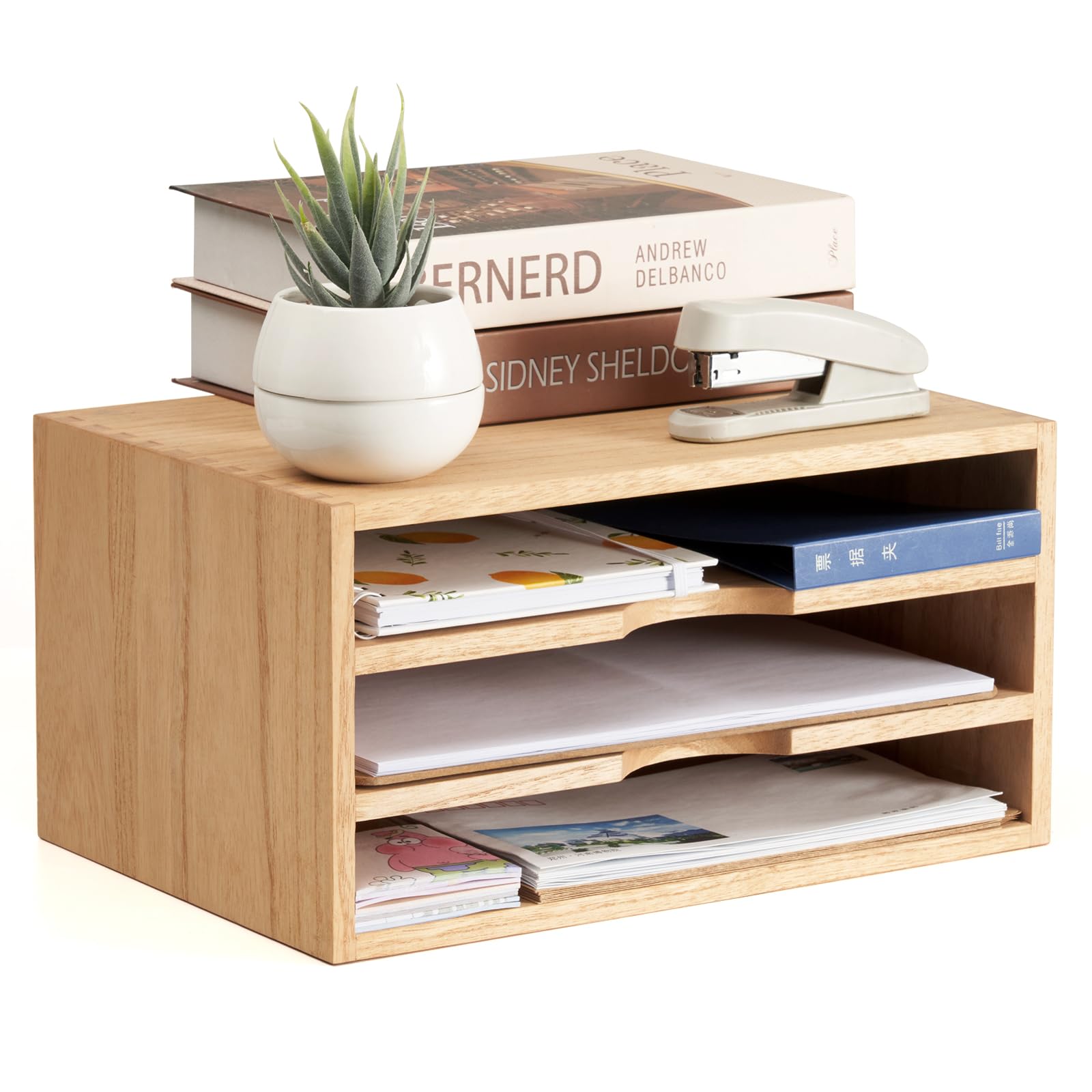 KIRIGEN Wooden File Storage Box Document Case Record Holder Record Rack Dovetail Construction Natural Vegetable Oil Finish 8700₽