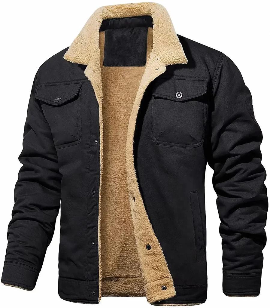 2025 Men's Thick Warm Plush Fleece Jacket Coats Autumn Winter Casual Thicker Jackets Outwear for Men Oversized Warm Clothes Male