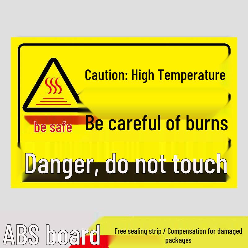 High Temperature Warning Sign: Caution - Hot Surface, Do Not Touch, Avoid Burns.
