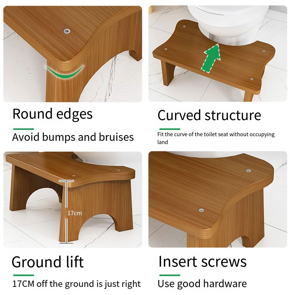 Bamboo Toilet Stool Toilet Brush Non-Slip Potty Seat Children Pregnant Foot Restroom Older Squat BenchKid Poop Seat Home Travel