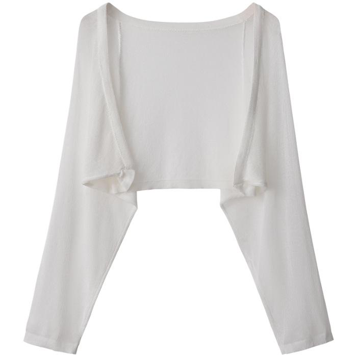 2023 Women's White Ice Silk Sun Protection Cardigan with Camisole Dress