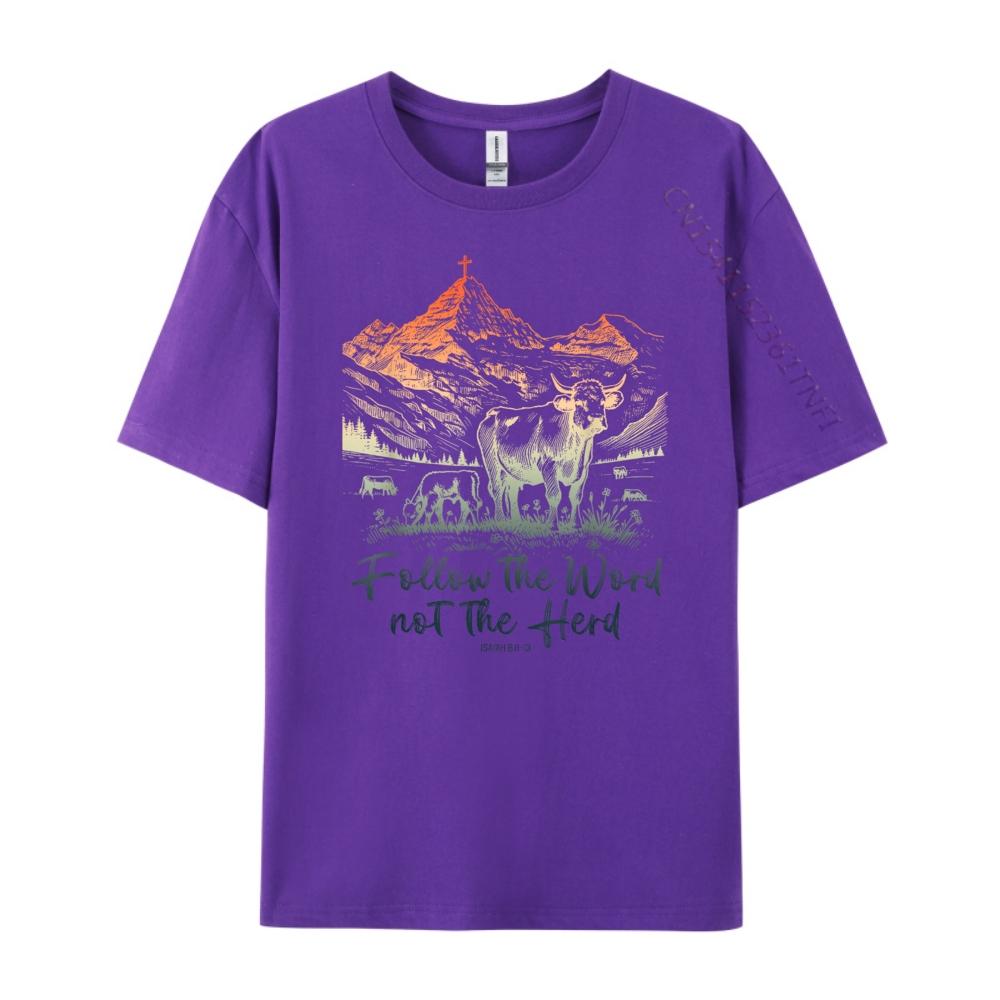 Follow The Word Not The Herd Isaiah Christian Jesus Camisas Basicas Hombre New Year Aesthetic T-shirt