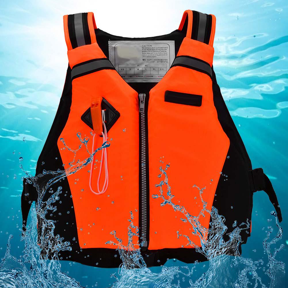 Kayak Natación Adulto Chaqueta de Flotabilidad Chaleco Salvavidas Correa Reflectante con Silbato (naranja)