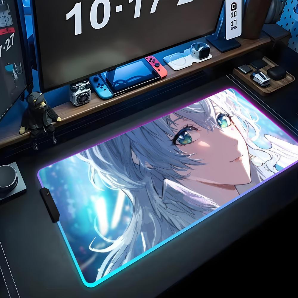 robin honkai Mouse Pad RGB Gaming Mousepad Big LED Pad PC Desk Mat Luminous Mouse Pad Large Keyboard Mats Table Rug With Backlit