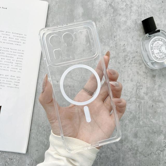 

Магнитный чехол Magsafe для Xiaomi Mi 12 11 Pro, прозрачный противоударный акриловый чехол с беспроводной зарядкой для телефона Xiaomi Mi 11 Ultra For Mi 12