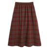 Women's Retro Plaid Wool Blend Midi Skirt - High Waist A-line with Double Pockets for Autumn/Winter