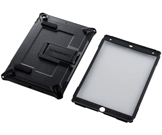 Elecom ZEROSHOCK Full Protection Case for iPad 9th/8th/7th Generation, Shockproof, with Shoulder Strap, Black, TB-A21RHVBK