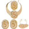 Trendy Exaggeration Bohemian Ocean Wind Party Geometric Sea Snail Symbol Necklace Earrings Bracelet Ring Set Jewelry Accessories