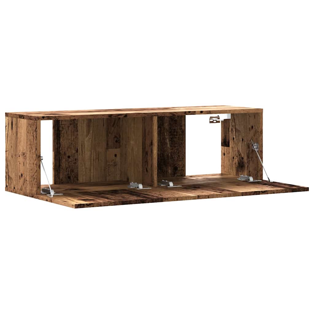 TV Wall Cabinet Rustic Wood Look 100 X 30 X 30 Cm Particleboard