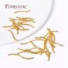 Handmade DIY Jewellery Findings Components 18K Gold Plated S Shape Curved Tube Brass Metal Twisted Tube Beads Connector
