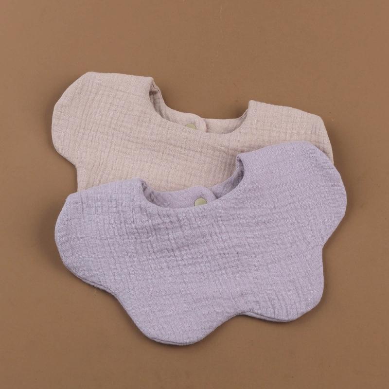 2PCS Baby Drooling Bib Burp Cloth for 0-24 Months Infants Cotton Saliva Towel Unisex Breathable Baby Bibs for Newborn