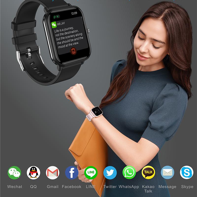Digital Smartwatch Body Temperature Monitor Fitness Sports Watches Bluetooth Ip68 Waterproof Smart Watch For Android Phones